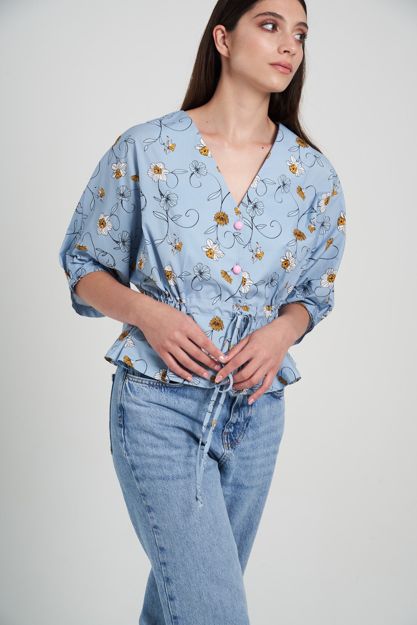 Blusa Suài - Levante Azzurro Polvere