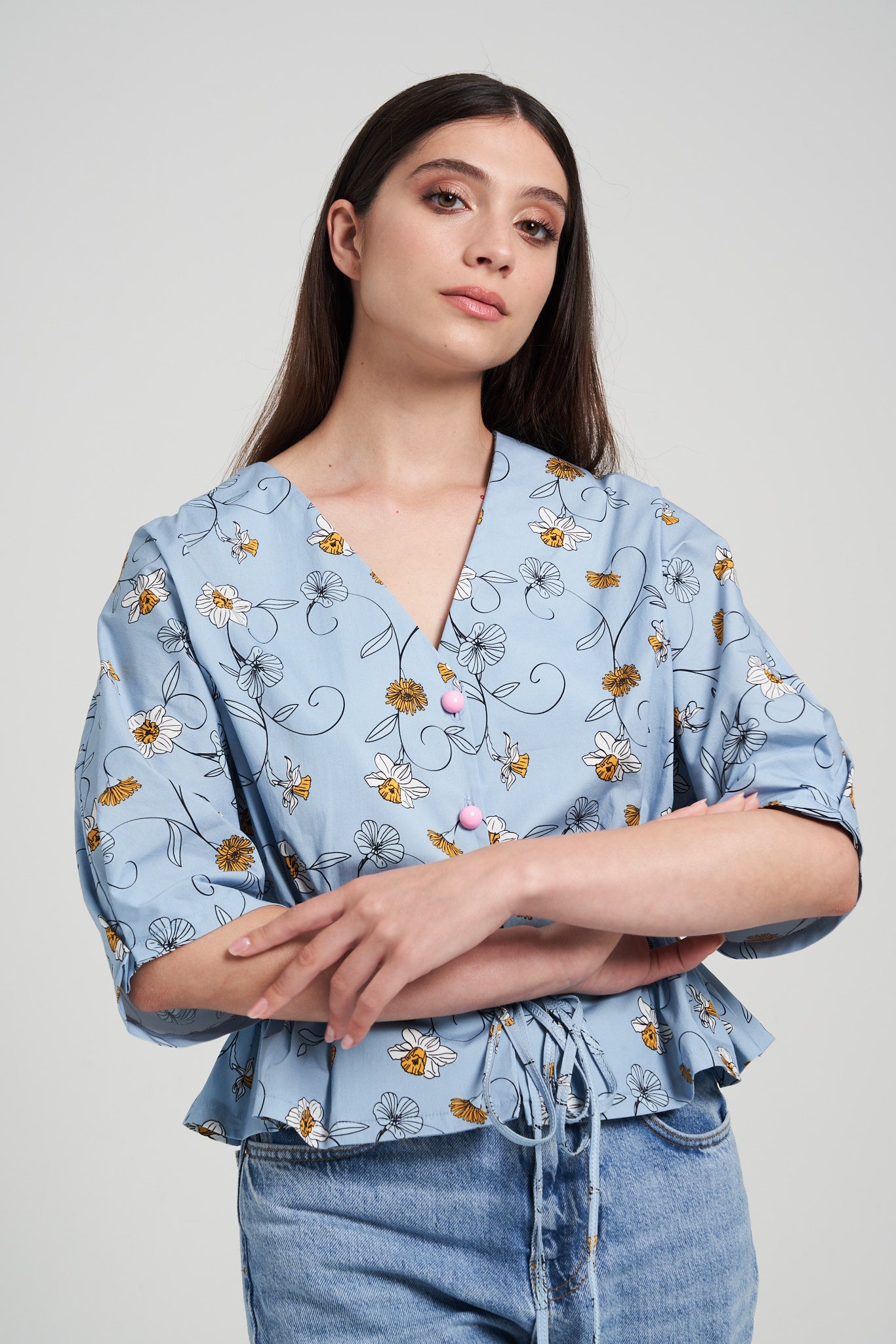 Blusa Suài - Levante Azzurro Polvere