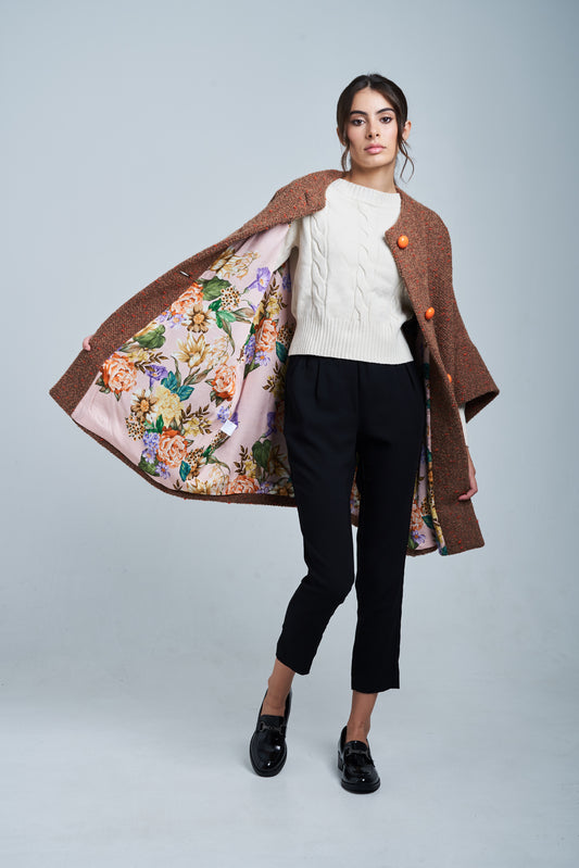 Pre-Order Calù • Cappotto in lana e alpaca terracotta