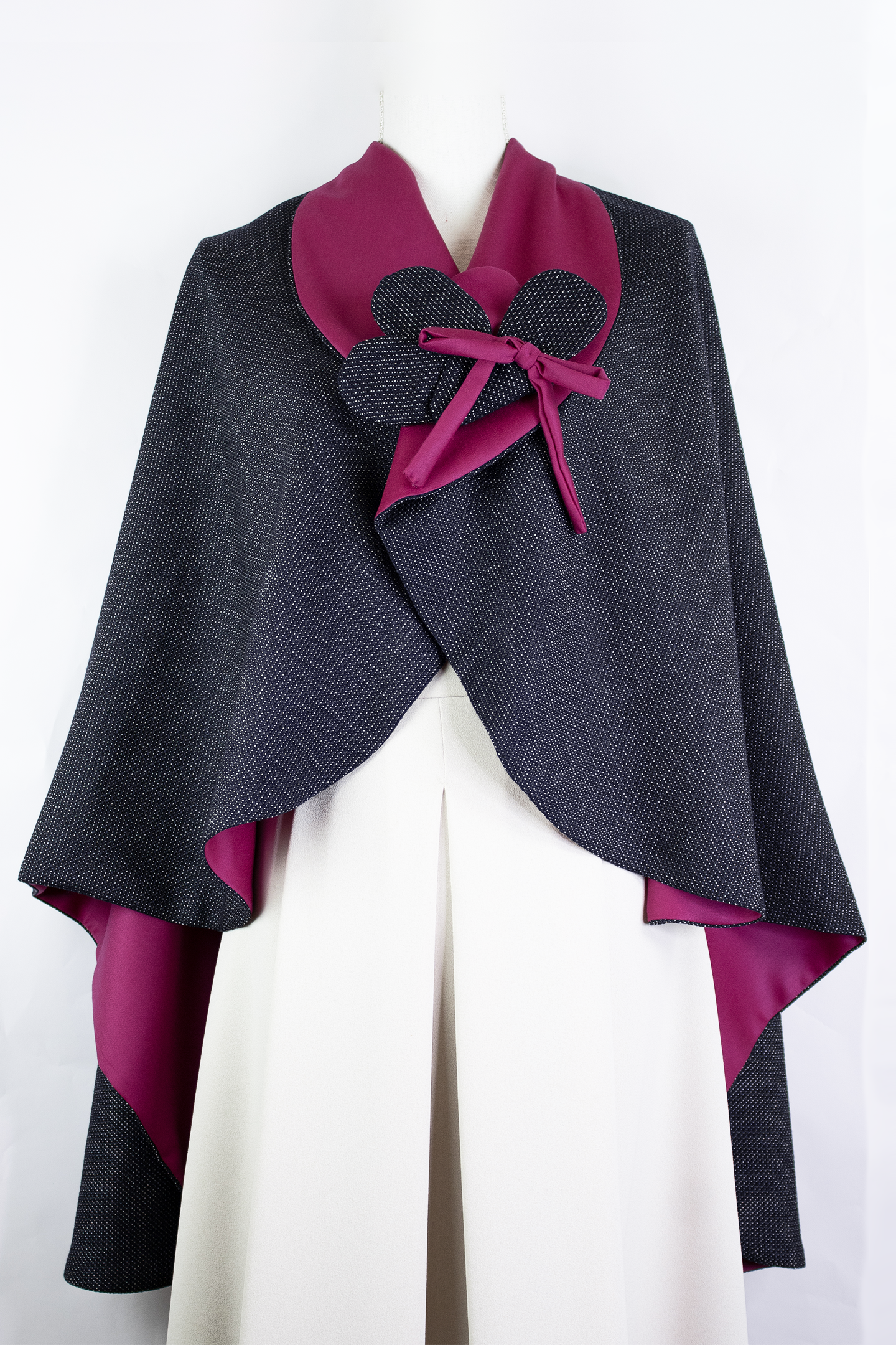 Mantò - puntinato blu e fucsia