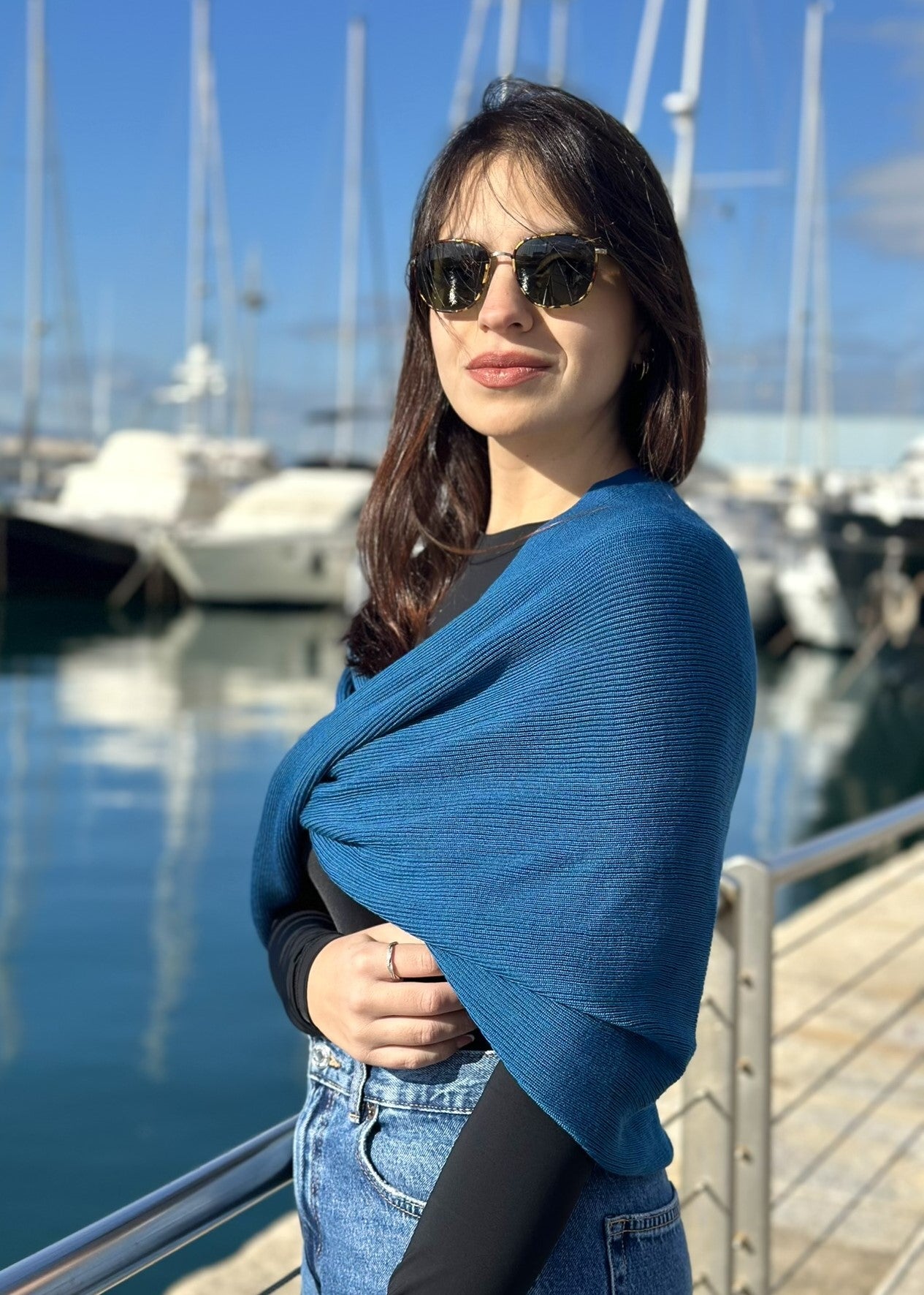 Alligrà • Scaldacuore in lana extra fine merino ottanio