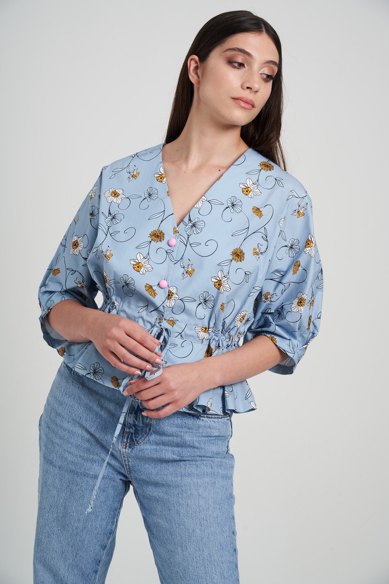 Blusa Suài - Levante Azzurro Polvere