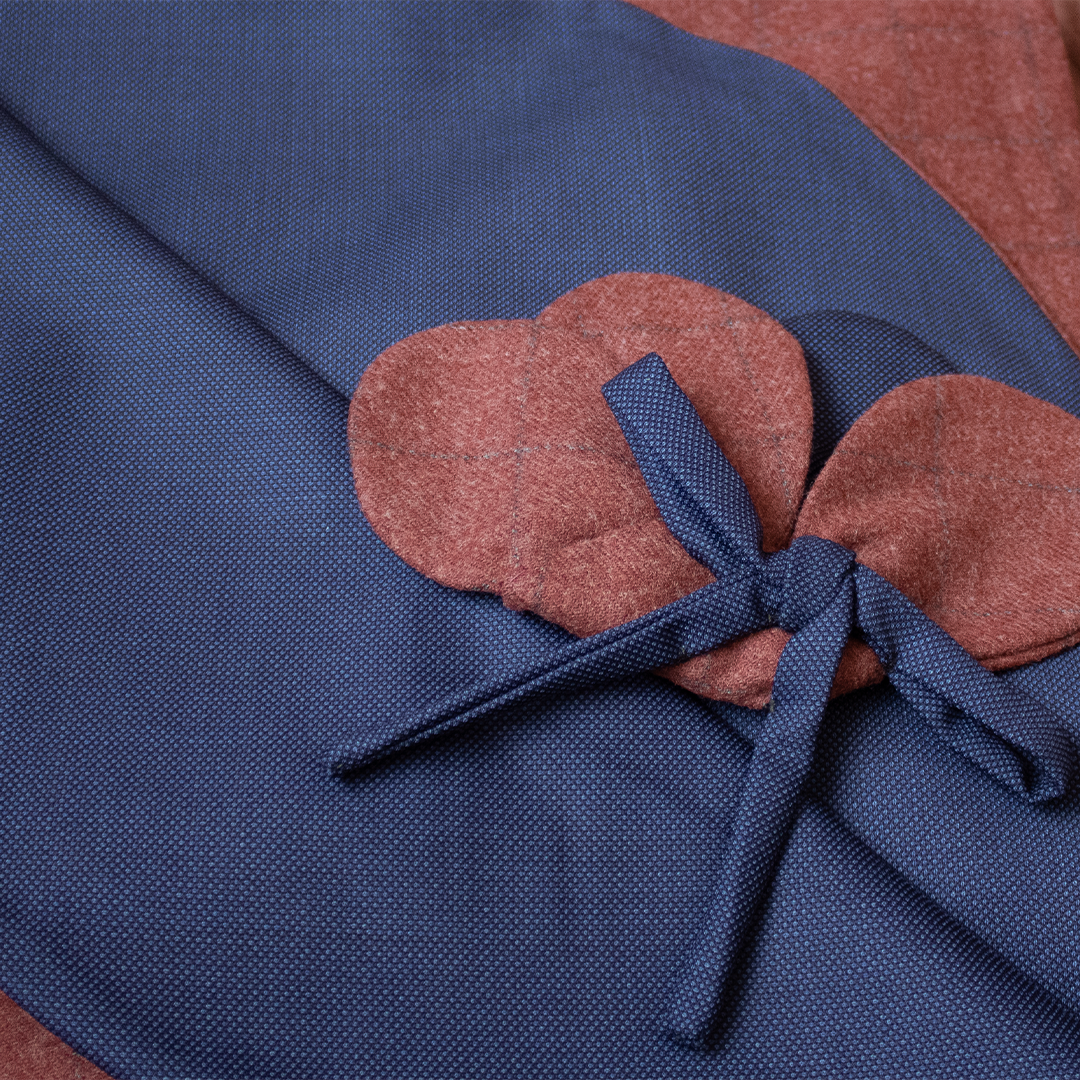 Mantò - checked bordeaux e puntinato blu