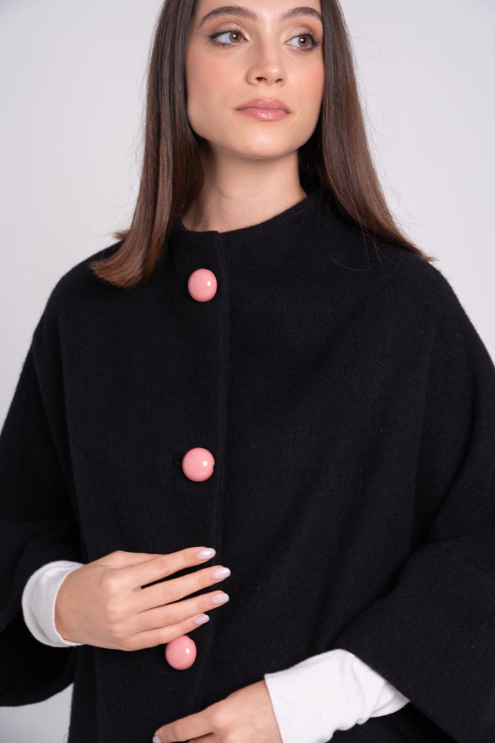 Calù • Cappotto in lana, seta e ortica nero PRE-ORDINE