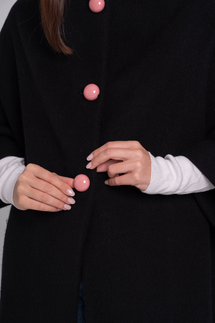 Calù • Cappotto in lana, seta e ortica nero PRE-ORDINE