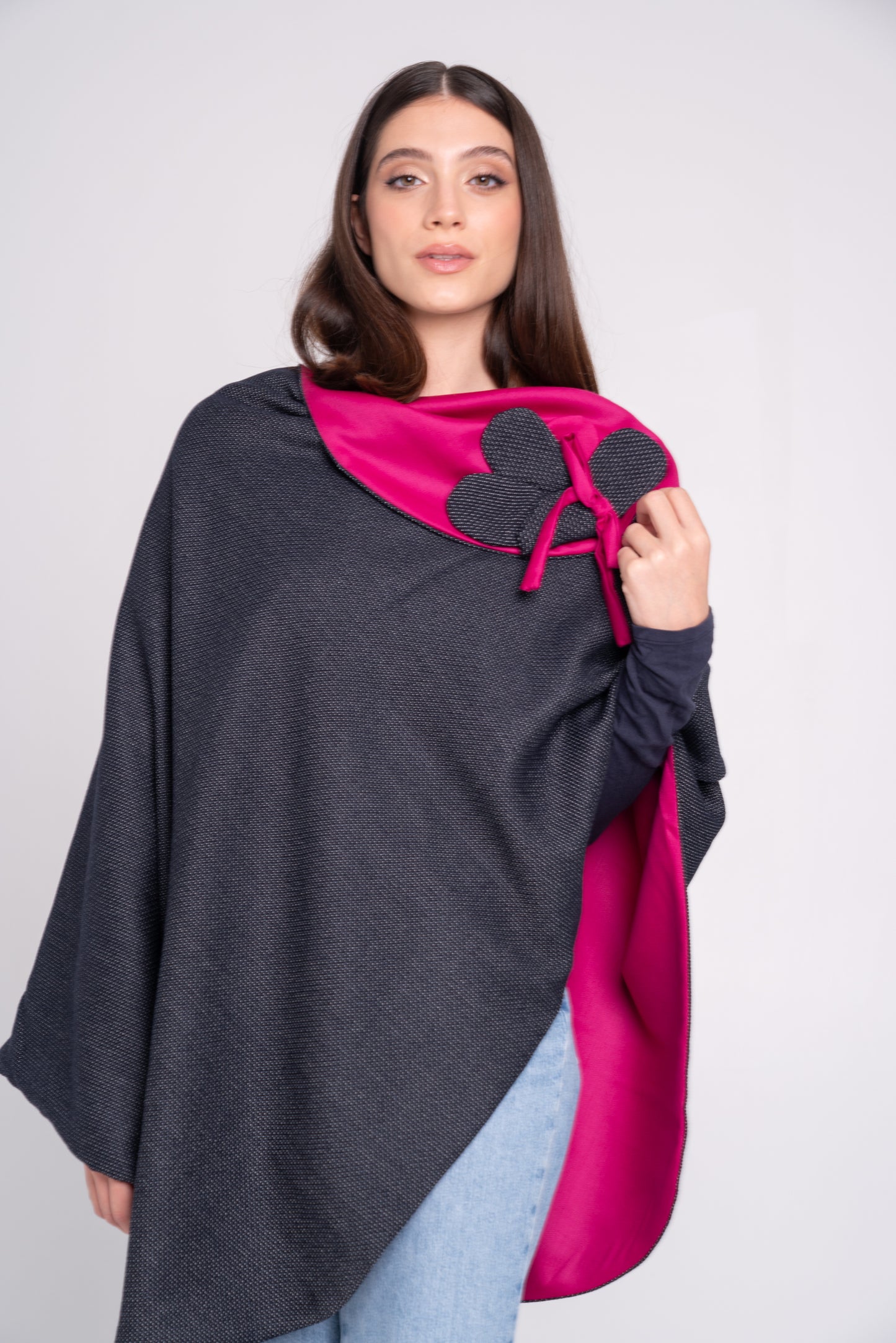 Mantò - puntinato blu e fucsia