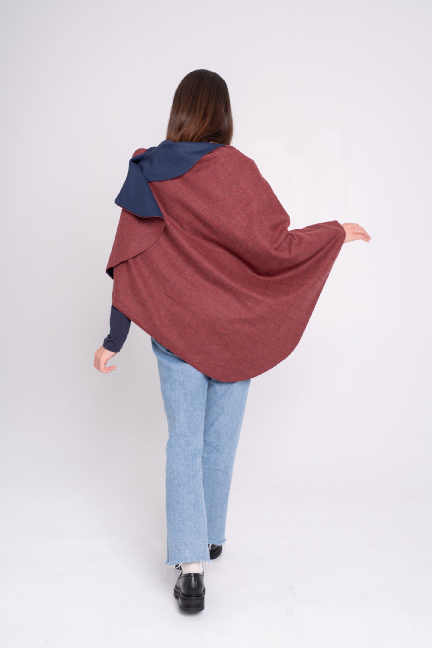Mantò - checked bordeaux e puntinato blu