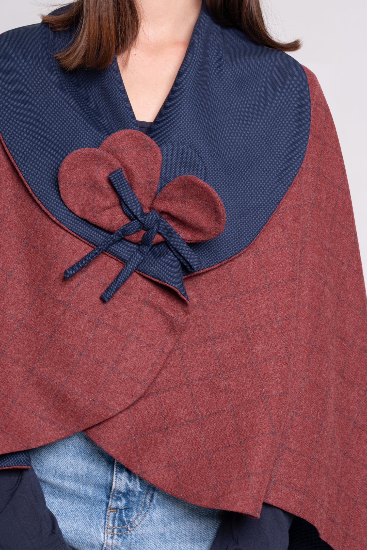 Mantò - checked bordeaux e puntinato blu