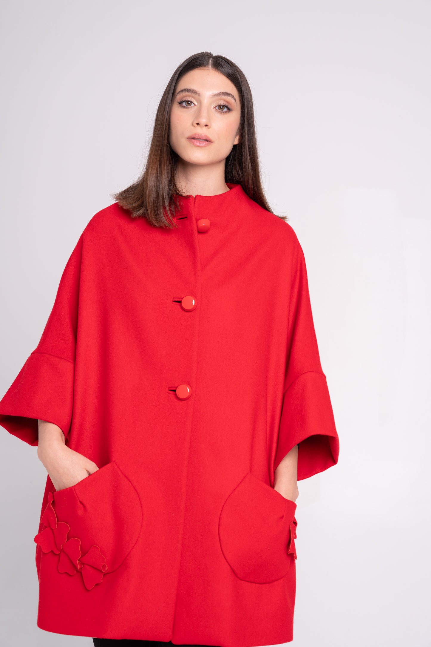 Calù Persefone • Cappotto in lana e cachemire rosso