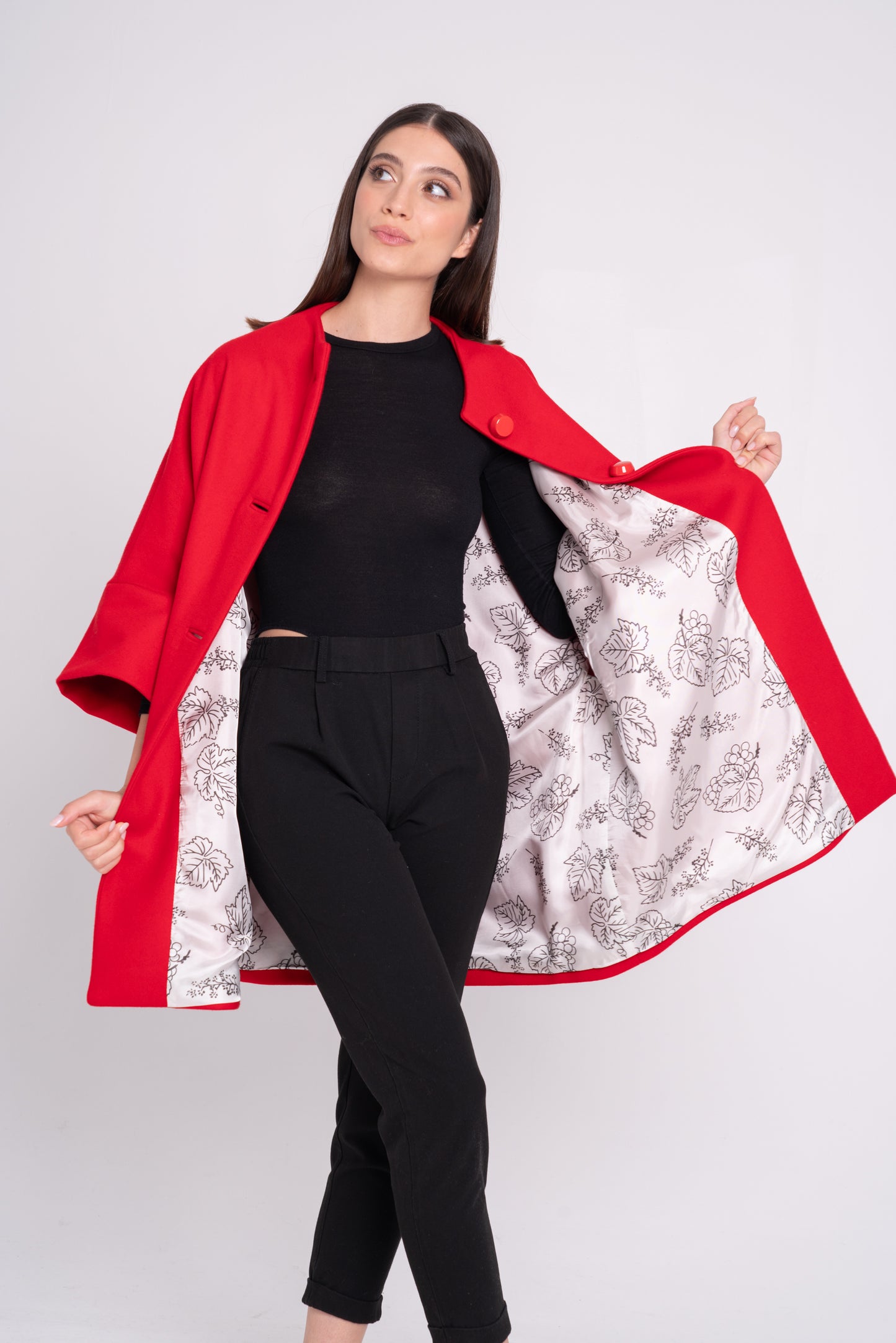 Calù Persefone • Cappotto in lana e cachemire rosso