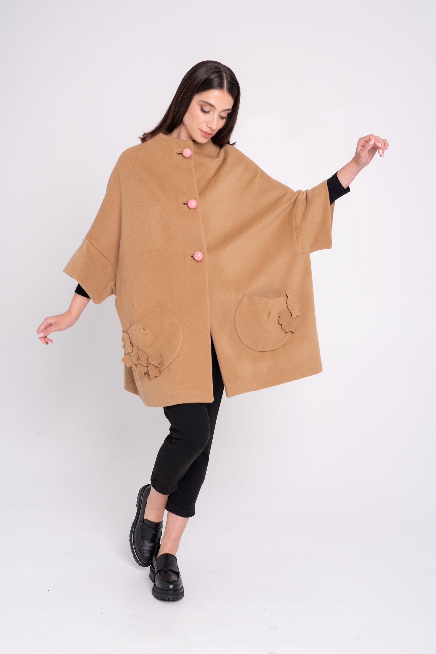 Calù Persefone • Cappotto in lana e cachemire cammello6