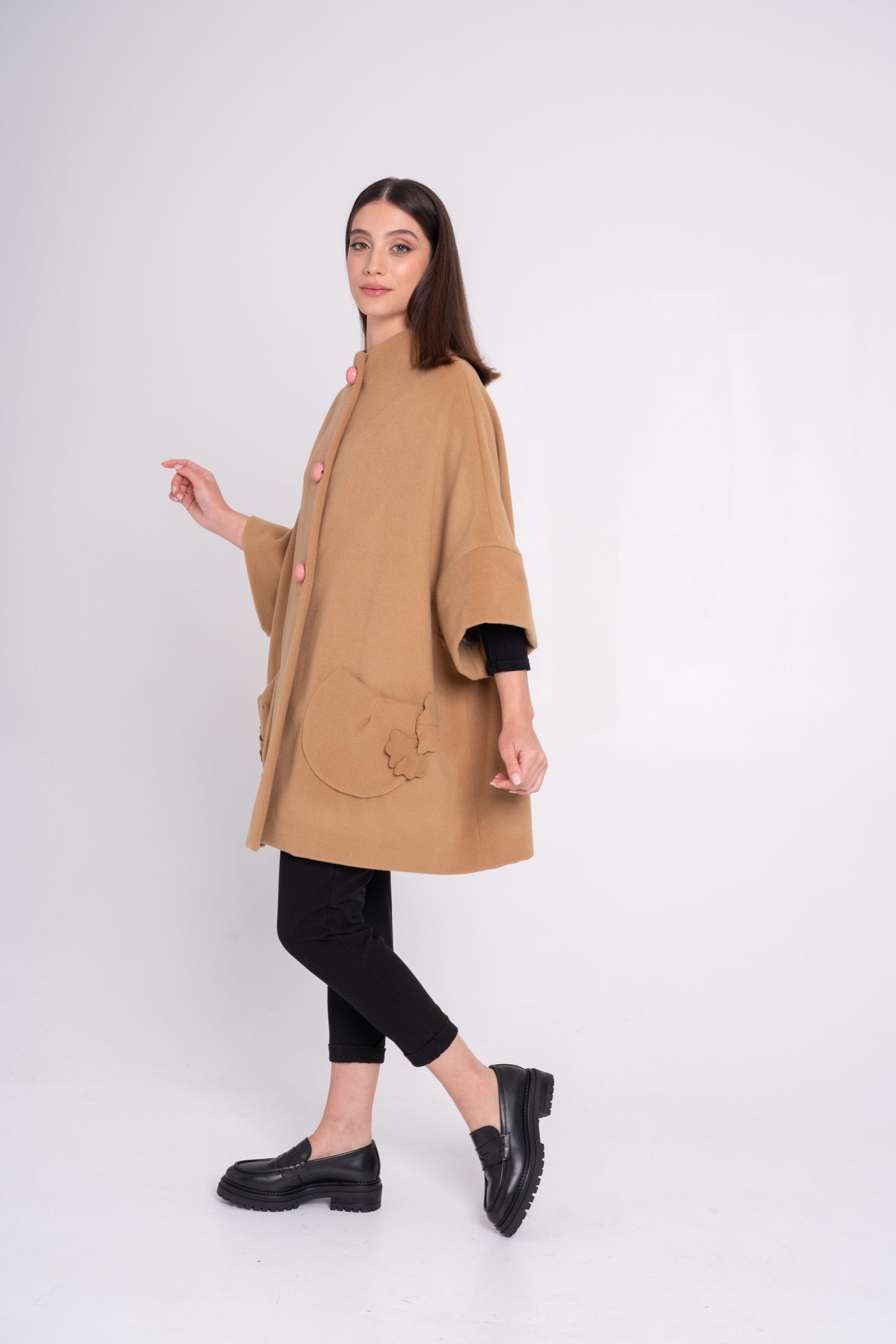 Calù Persefone • Cappotto in lana e cachemire cammello6