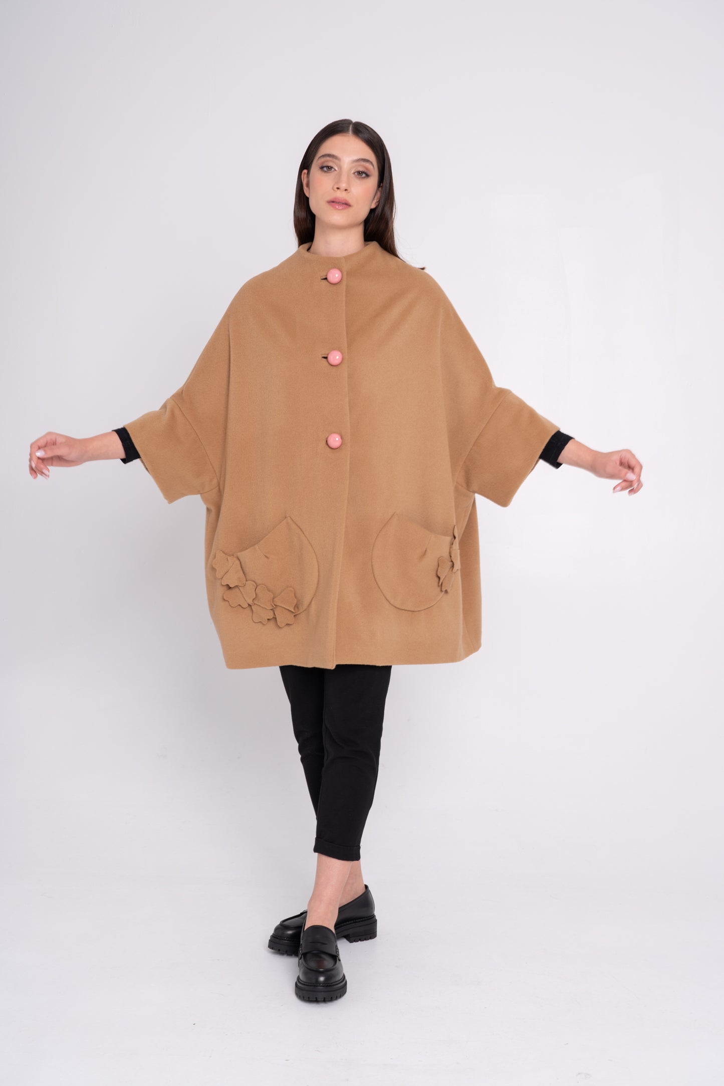 Calù Persefone • Cappotto in lana e cachemire cammello6