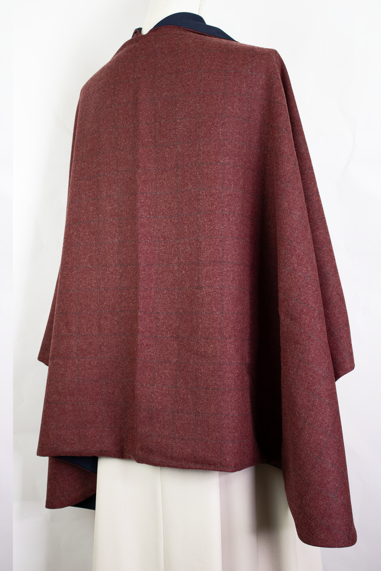 Mantò - checked bordeaux e puntinato blu