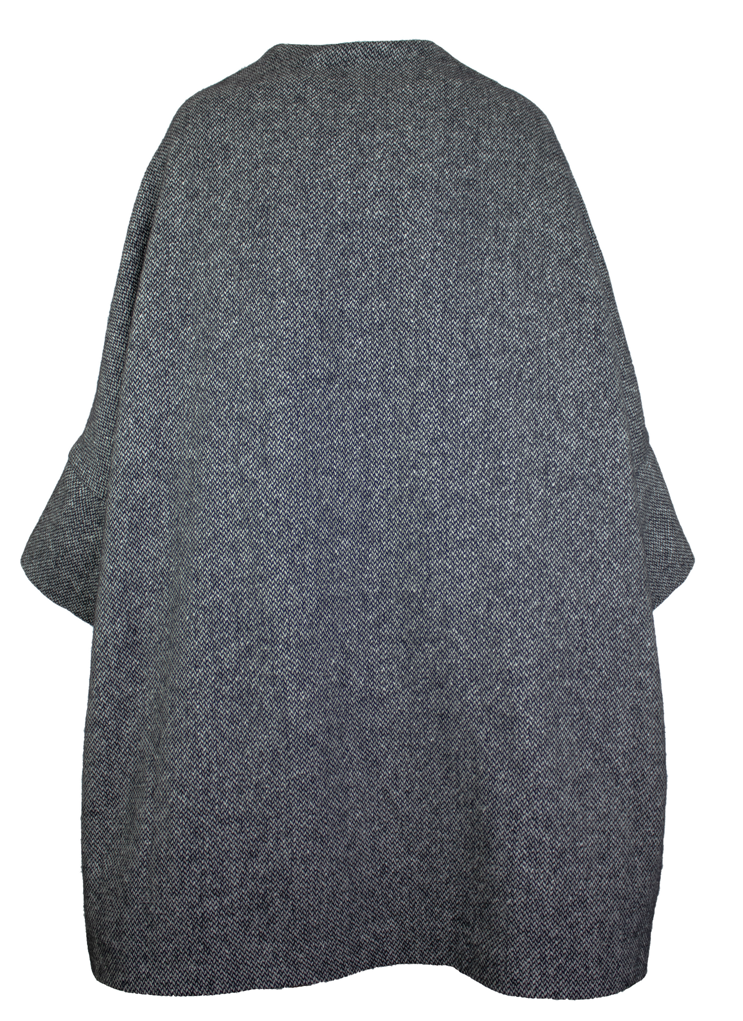 Calù • Cappotto in lana e cachemire puntinato nero