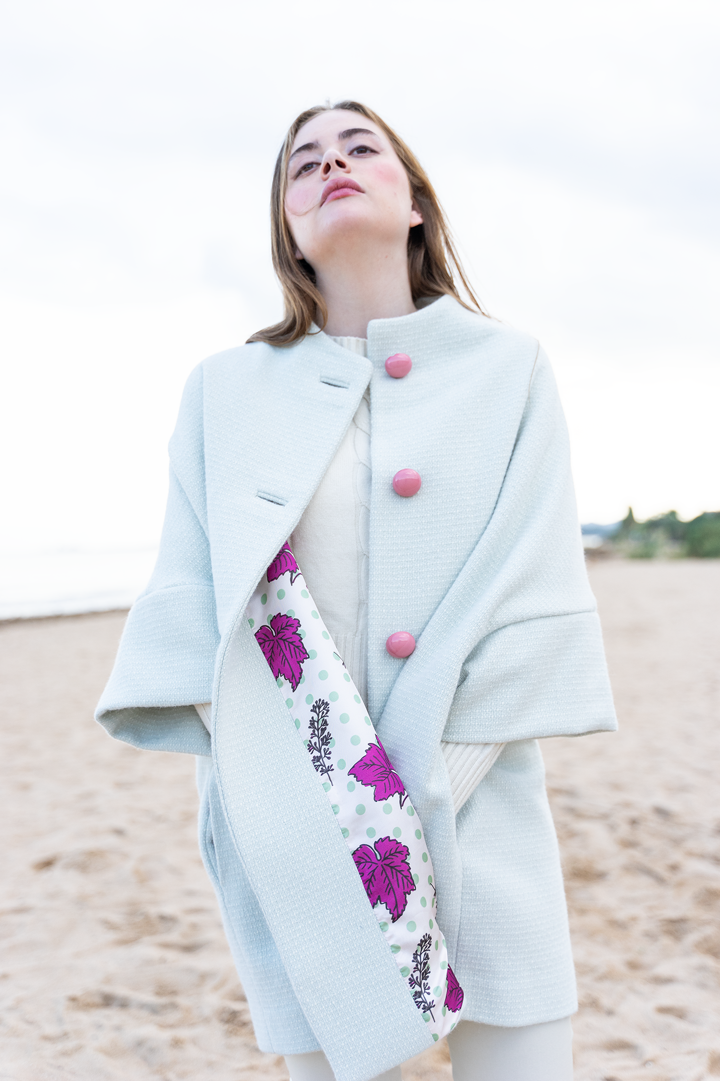 Light blue 2025 cashmere coat