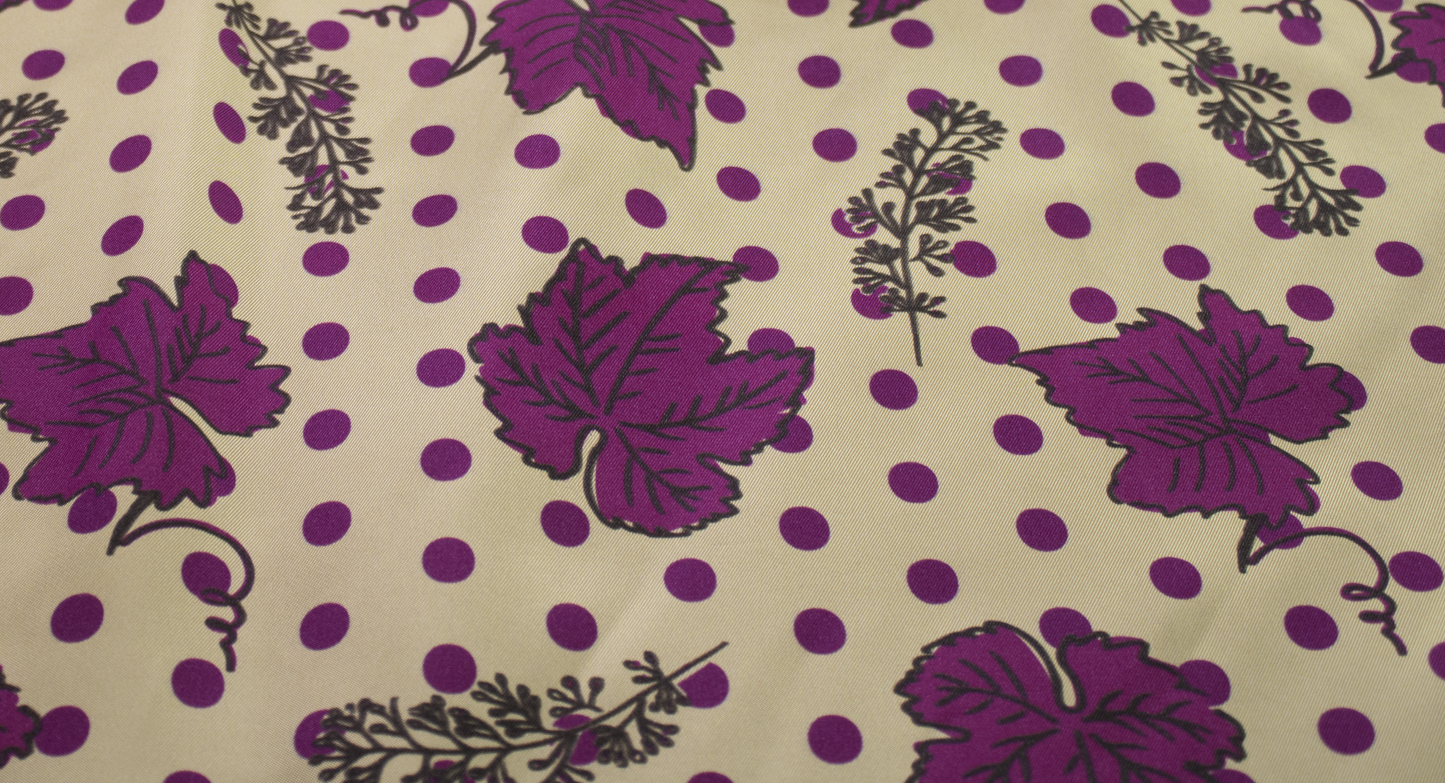 Calù • Cappotto linea uovo in lana e cachemire nero con bottoni fucsia e fodera fantasia