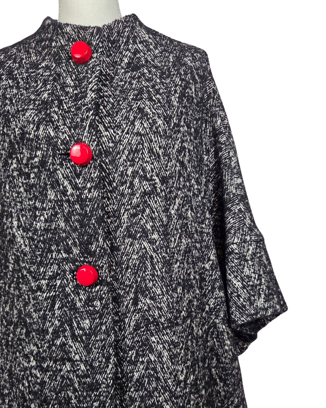 Calù • Cappotto in lana, cachemire spigato sale e pepe