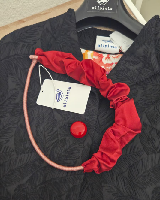 Calù nero foliage e Sciumara in seta