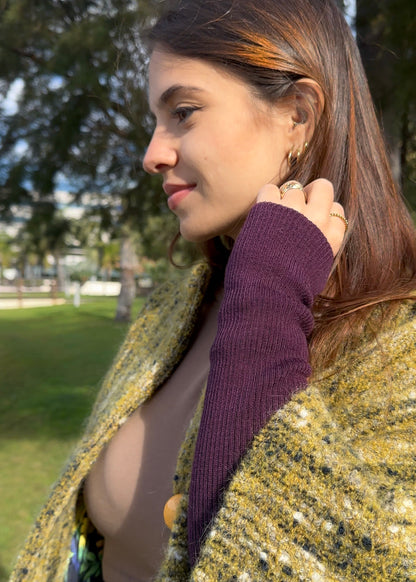 Alligrà • sleeves in purple merino wool