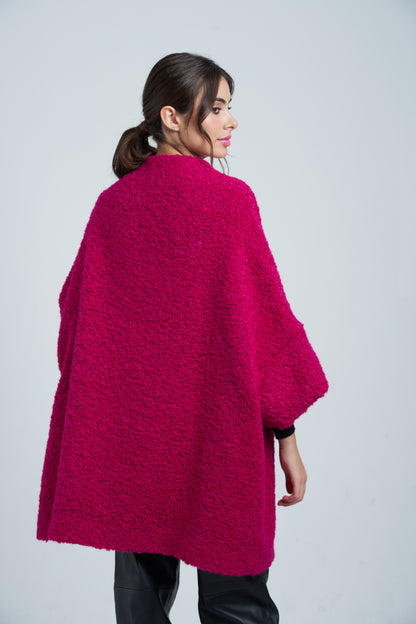 Calù • Cappotto in lana e alpaca fucsia