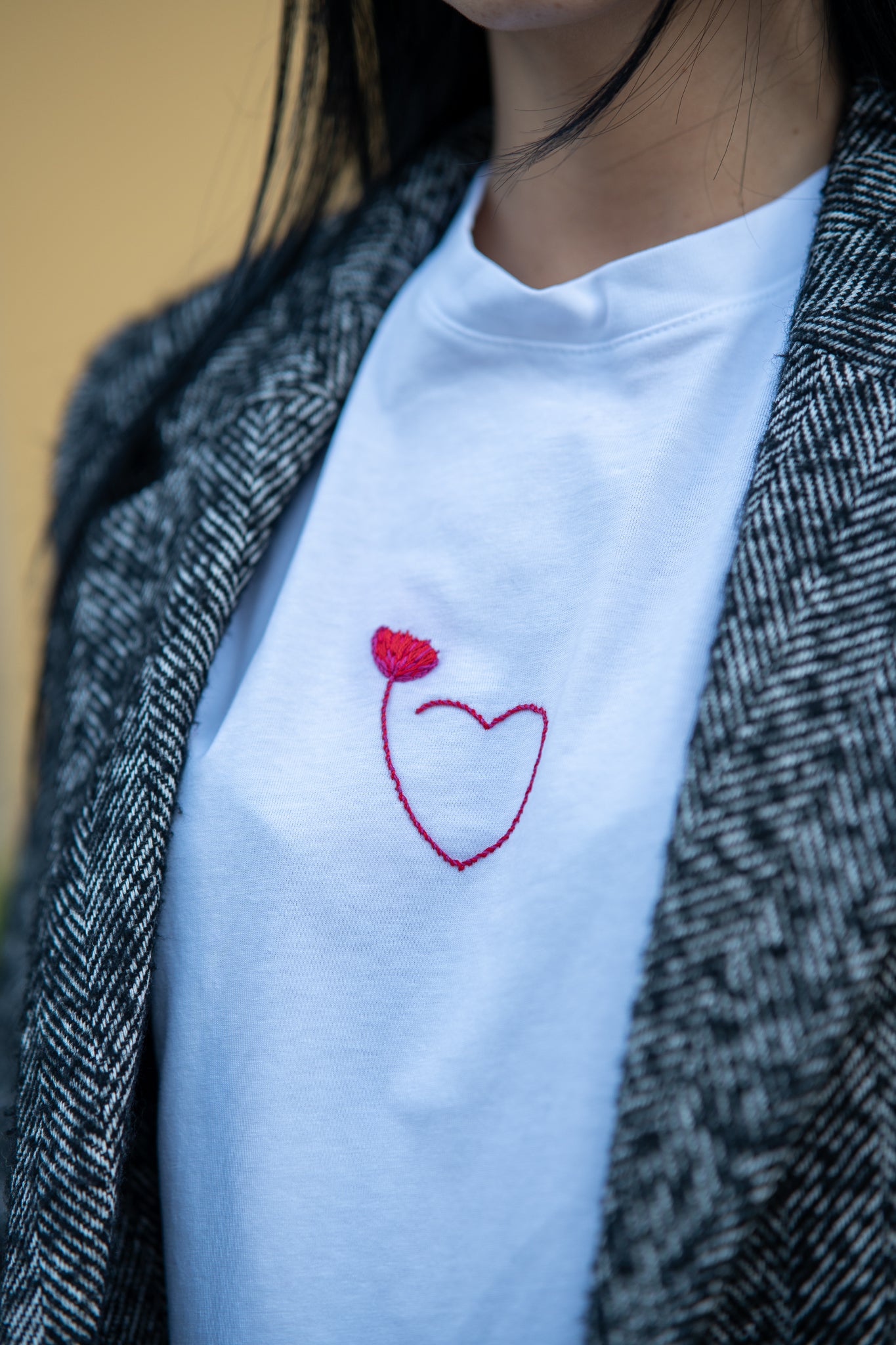 Ricamo cuore CORAGGIOSO