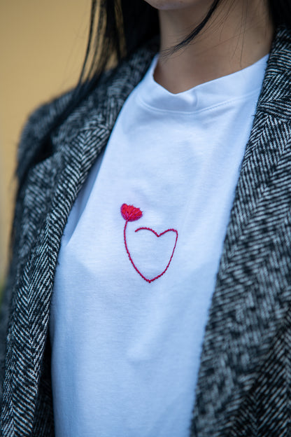 Ricamo cuore CORAGGIOSO