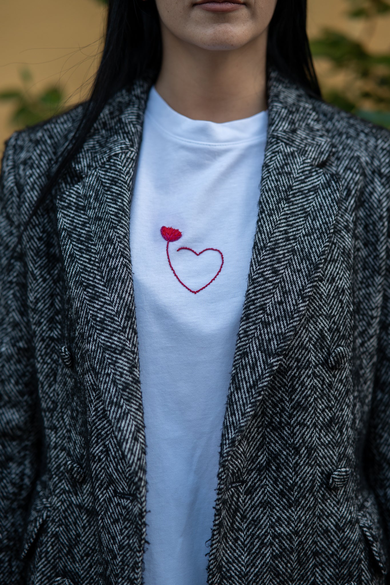 Ricamo cuore CORAGGIOSO