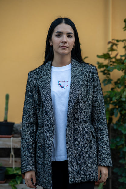 Ricamo cuore CORAGGIOSO