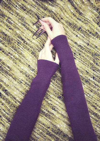 Alligrà • manicotti in lana merino viola