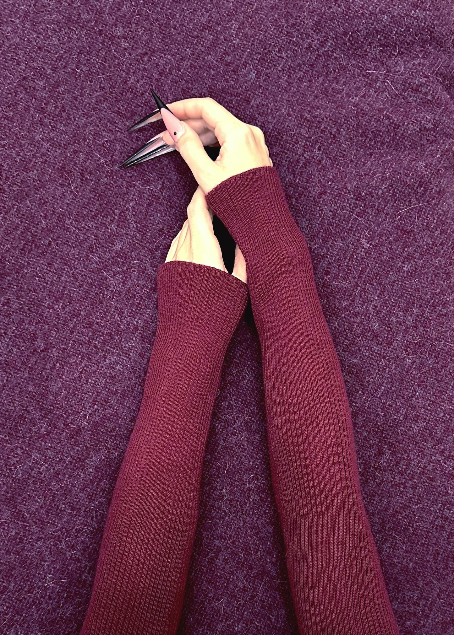 Alligrà • sleeves in burgundy merino wool