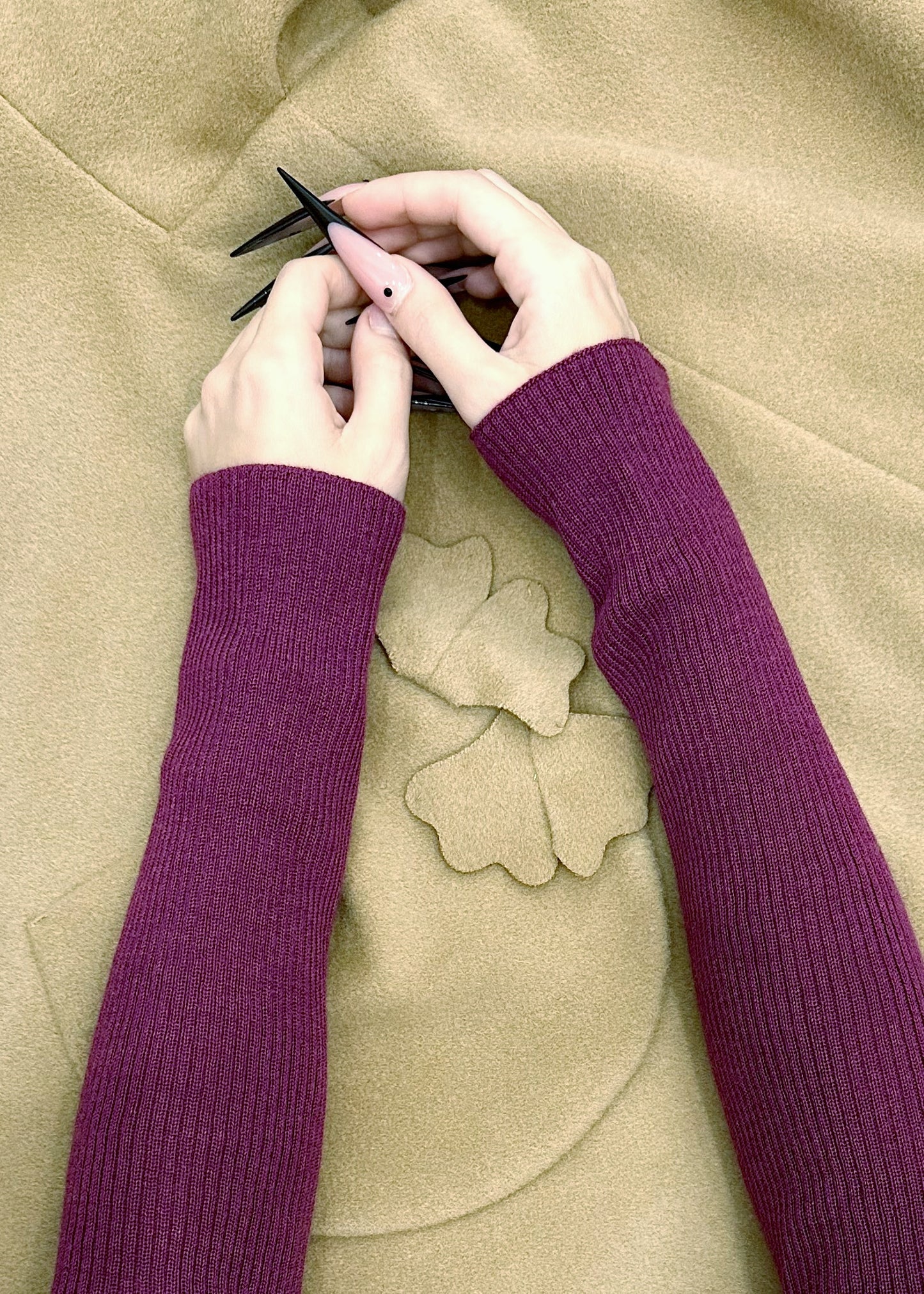 Alligrà • sleeves in cyclamen merino wool