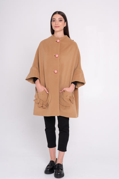 Calù Persefone • Cappotto in lana e cachemire cammello