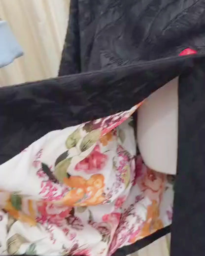 Calù nero foliage e Sciumara in seta