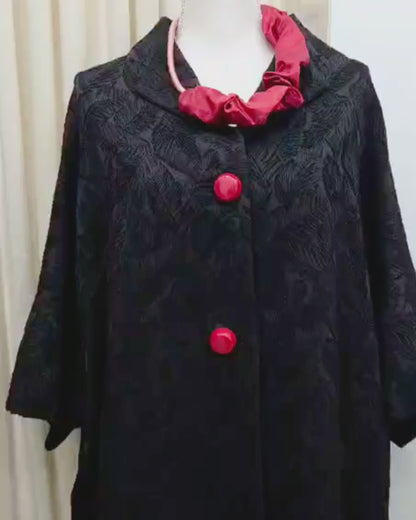 Calù nero foliage e Sciumara in seta