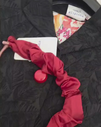 Calù nero foliage e Sciumara in seta