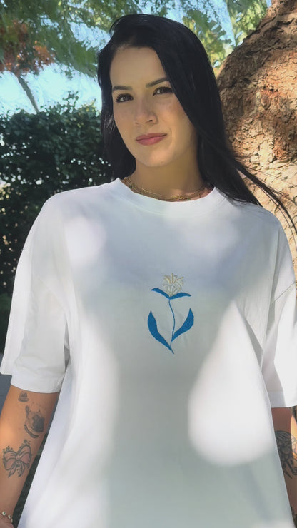 T-shirt Ricamo Giglio di mare